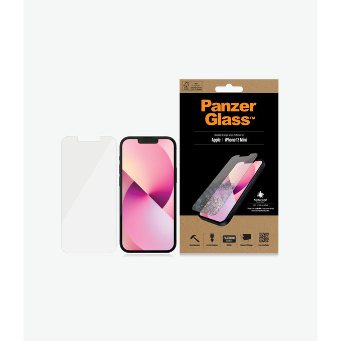PanzerGlass - Gehärtetes Glas Standard Fit AB für iPhone 13 mini, transparent