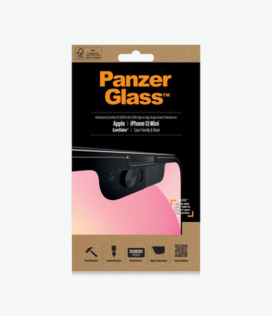 PanzerGlass - Gehärtetes Glas Case Friendly CamSlider AB für iPhone 13 mini, schwarz