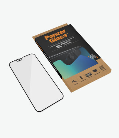 PanzerGlass - Gehärtetes Glas Case Friendly CamSlider AB für iPhone 13, 13 Pro und 14, schwarz