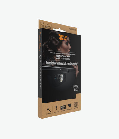 PanzerGlass - Gehärtetes Glas Case Friendly CamSlider Swarovski AB für iPhone 13 mini, black