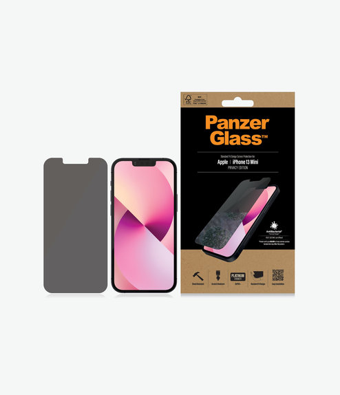 PanzerGlass - Gehärtetes Glas Standard Fit Privacy AB für iPhone 13 mini, transparent