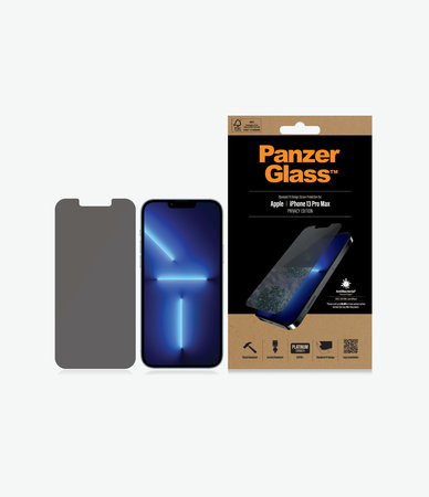 PanzerGlass - Gehärtetes Glas Standard Fit Privacy AB für iPhone 13 Pro Max und 14 Plus, transparent