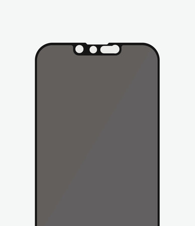 PanzerGlass - Gehärtetes Glas Case Friendly Privacy AB für iPhone 13, 13 Pro, 14 und 16e, schwarz