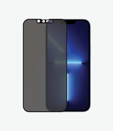 PanzerGlass - Gehärtetes Glas Case Friendly Privacy AB für iPhone 13 Pro Max und 14 Plus, schwarz