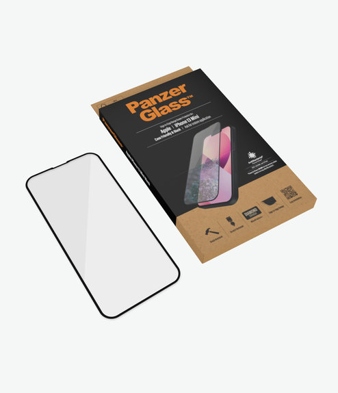 PanzerGlass - Gehärtetes Glas Case Friendly AB für iPhone 13 mini, schwarz