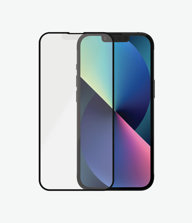 PanzerGlass - Gehärtetes Glas Case Friendly Anti-Glare AB für iPhone 13, 13 Pro und 14, black