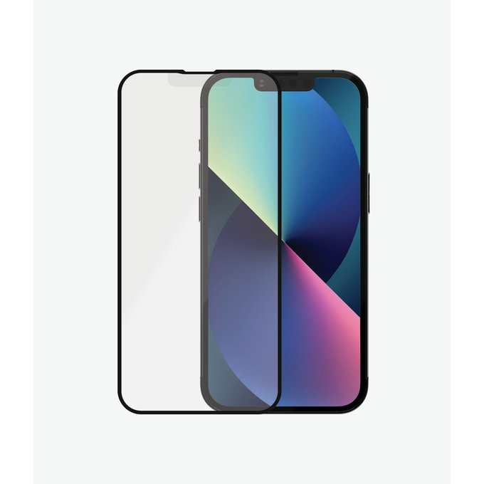 PanzerGlass - Gehärtetes Glas Case Friendly Anti-Glare AB für iPhone 13, 13 Pro und 14, black