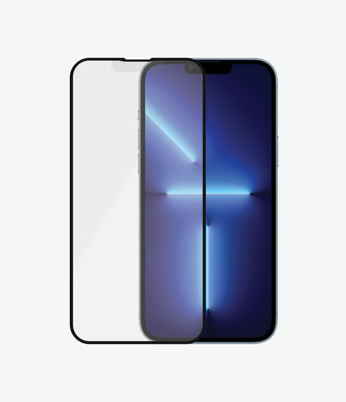 PanzerGlass - Gehärtetes Glas Case Friendly Anti-Glare AB für iPhone 13 Pro Max und 14 Plus, schwarz
