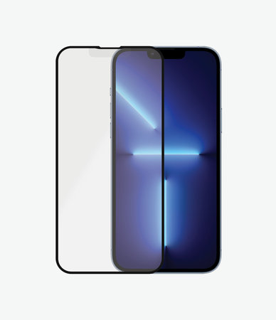 PanzerGlass - Gehärtetes Glas Case Friendly Anti-Glare AB für iPhone 13 Pro Max und 14 Plus, schwarz