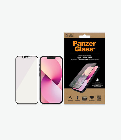 PanzerGlass - Gehärtetes Glas Case Friendly Anti-Bluelight AB für iPhone 13 mini, schwarz