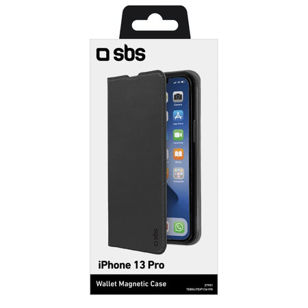 SBS - Fall Book Wallet Lite für iPhone 13 Pro, schwarz
