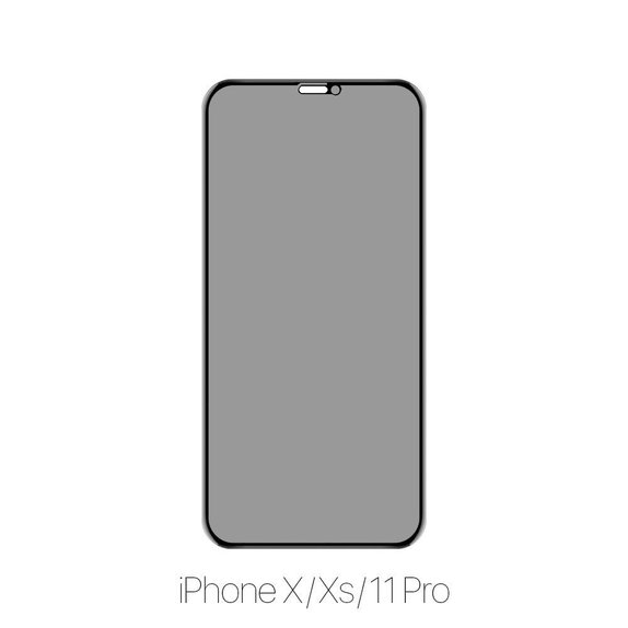 FixPremium Privacy Anti-Spy Glass - Gehärtetes Glas für iPhone X, Xs und 11 Pro