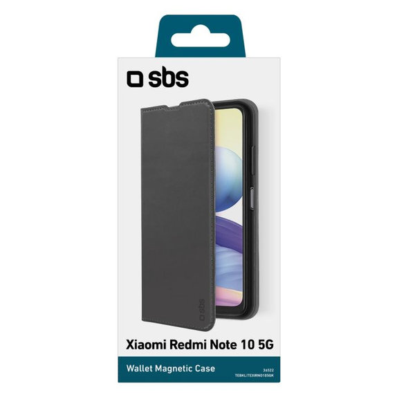 SBS - Fall Book Wallet Lite für Xiaomi Redmi Note 10 5G, Poco M3 Pro 5G, schwarz