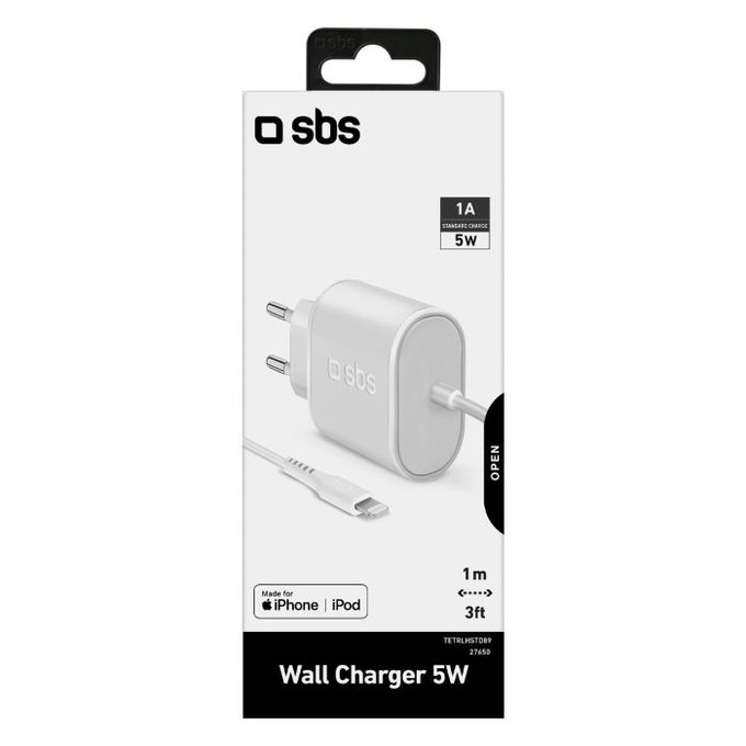 SBS - 5W Ladeadapter mit Lightning, weiß