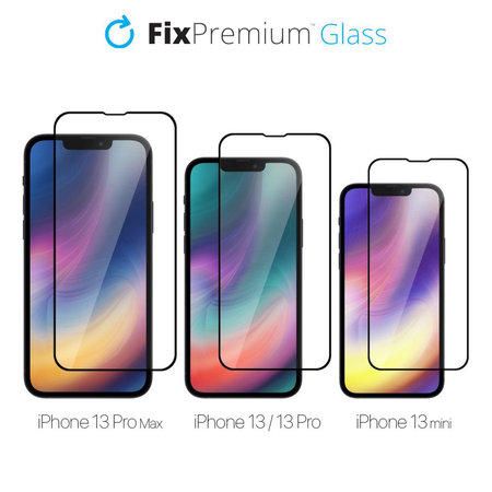 FixPremium FullCover Glass - Gehärtetes Glas für iPhone 13, 13 Pro, 14 und 16e