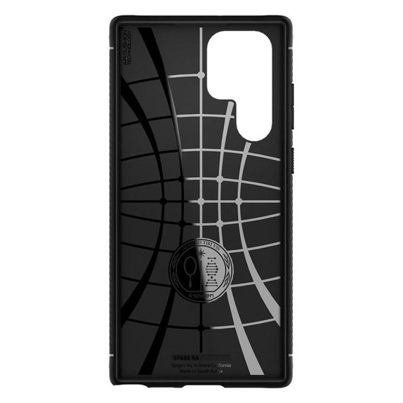 Spigen - Hülle Rugged Armor für Samsung Galaxy S22 Ultra, Matte Black