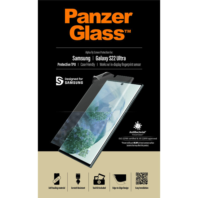 PanzerGlass - Schutzfilm für Samsung Galaxy S22 Ultra, transparent