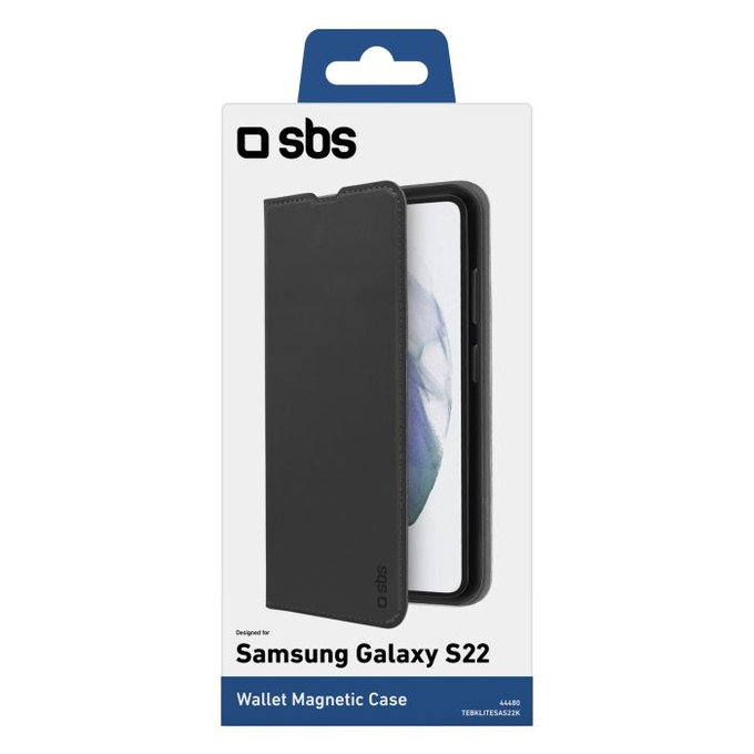 SBS - Fall Book Wallet Lite für Samsung Galaxy S22+, schwarz