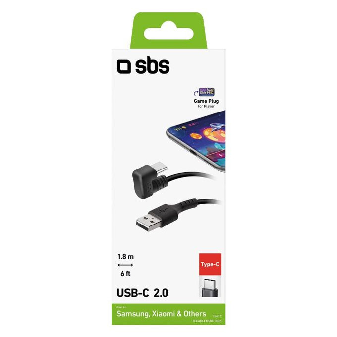 SBS - USB-C / USB Kabel (1.8m), schwarz