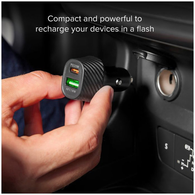 SBS - Auto-Ladegerät USB, USB-C, schwarz