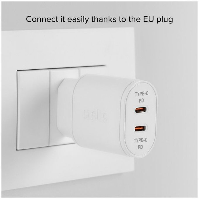 SBS - 20W Ladeadapter 2x USB-C Power Delivery, weiß