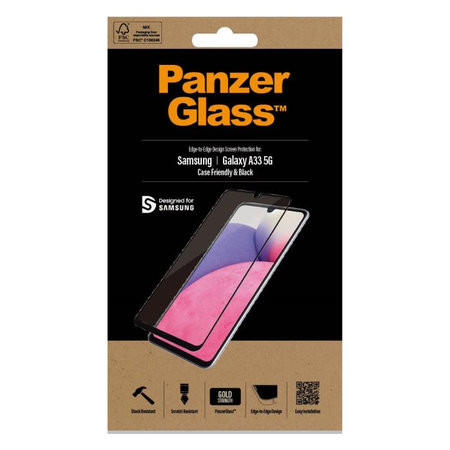 PanzerGlass - Gehärtetes Glas Case Friendly für Samsung Galaxy A33 5G, schwarz