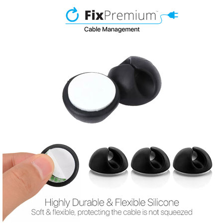 FixPremium - Kabelorganisator - Kabelhalter - 3er-Set, weiß