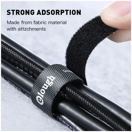 Elough - Kabelorganisator - Kabelband (3m), schwarz
