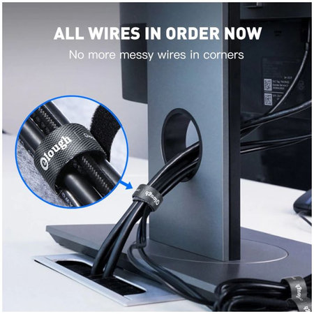 Elough - Kabelorganisator - Kabelband (0,5m), schwarz