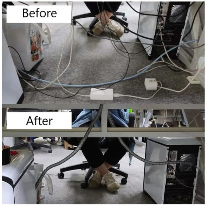 FixPremium - Kabelorganisator - Rohr (10mm), Länge 2M, schwarz