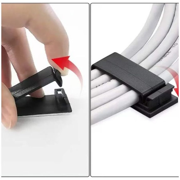 FixPremium - Kabelorganisator - Clip - 5er-Set, schwarz