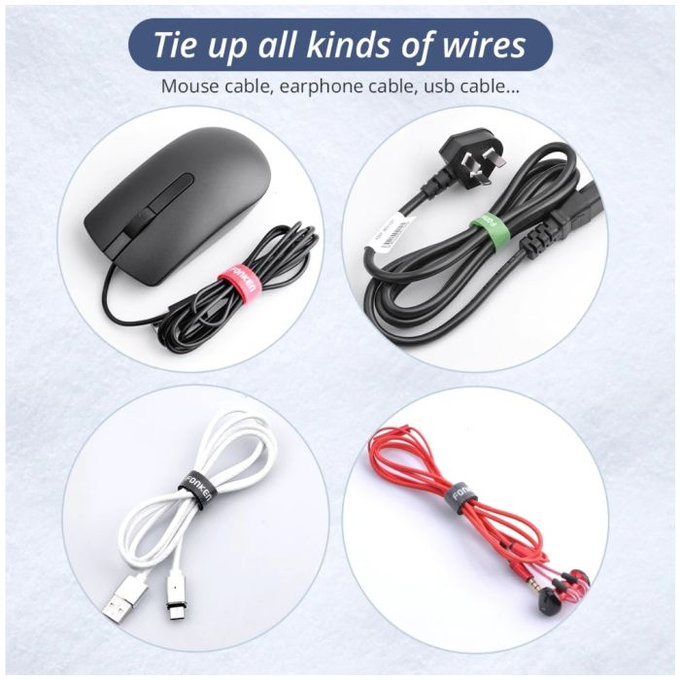 Fonken - Kabelorganisator - Kabelbinder - 20er Set, schwarz