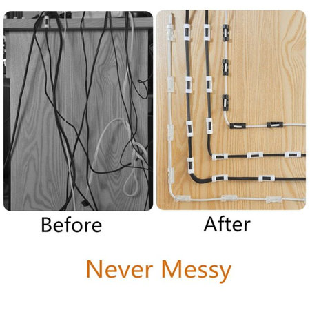 FixPremium - Kabelorganisator - Clip - 10er Set, schwarz