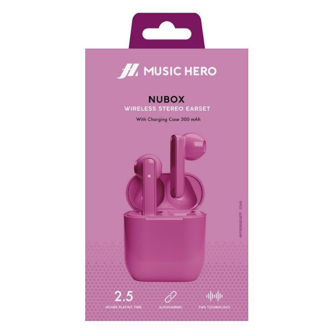 Music Hero - Kabellos Kopfhörer TWS NUBOX, rosa