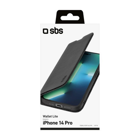 SBS - Fall Book Wallet Lite für iPhone 14 Pro, schwarz
