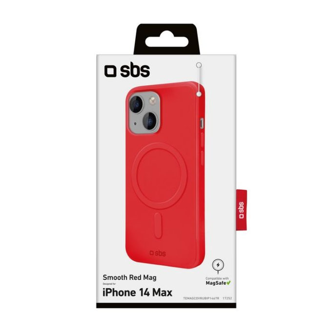 SBS - Fall Smooth Mag mit MagSafe für iPhone 14 Plus, rot