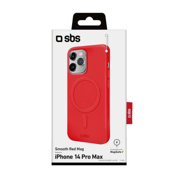 SBS - Fall Smooth Mag mit MagSafe für iPhone 14 Pro Max, rot