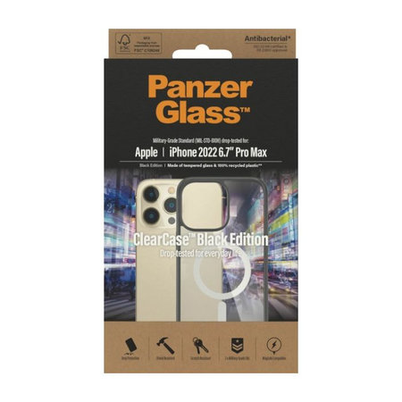 PanzerGlass - Hülle ClearCase mit MagSafe für iPhone 14 Pro Max, schwarz