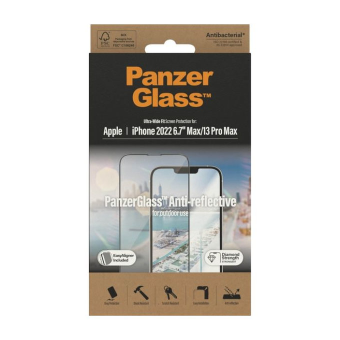 PanzerGlass - Gehärtetes Glas UWF Anti-Reflective AB für iPhone 13 Pro Max und 14 Plus