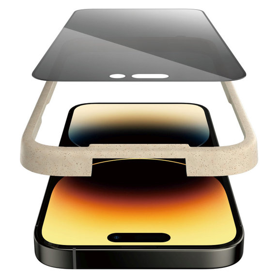 Schutzglas UWF Privacy AB mit Applikator für iPhone 14 Pro, Schwarz, PanzerGlass