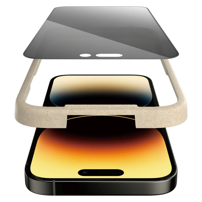 Schutzglas UWF Privacy AB mit Applikator für iPhone 14 Pro, Schwarz, PanzerGlass