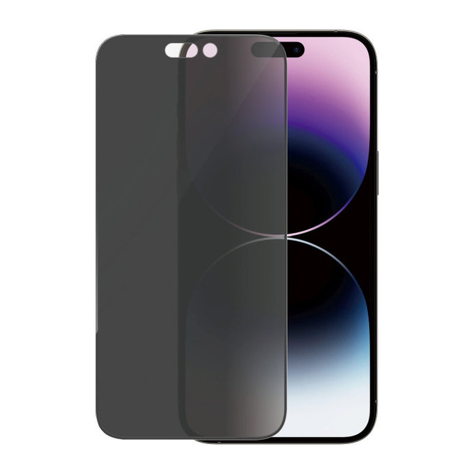 Schutzglas UWF Privacy AB mit Applikator für iPhone 14 Pro Max, Schwarz, PanzerGlass