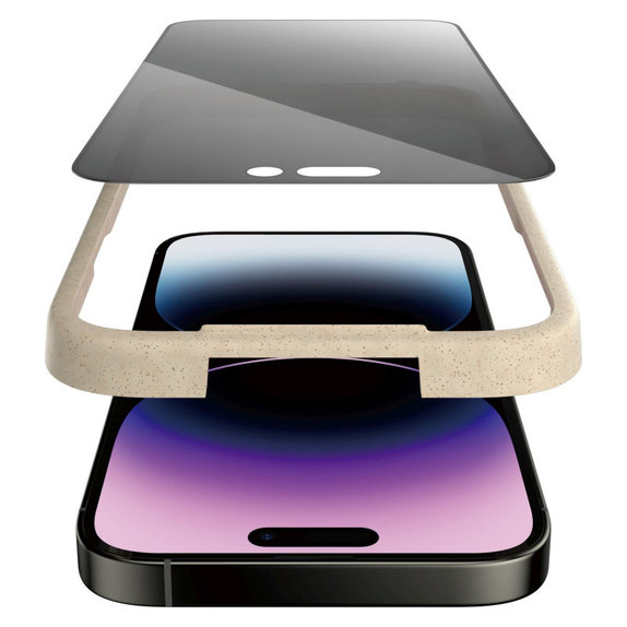 Schutzglas UWF Privacy AB mit Applikator für iPhone 14 Pro Max, Schwarz, PanzerGlass