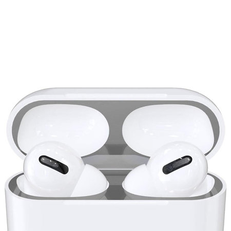 FixPremium - Staubaufkleber für AirPods Pro, silber