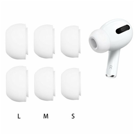 FixPremium - Ohrstöpsel für AirPods Pro - Set 3Stk (L, M, S), weiß