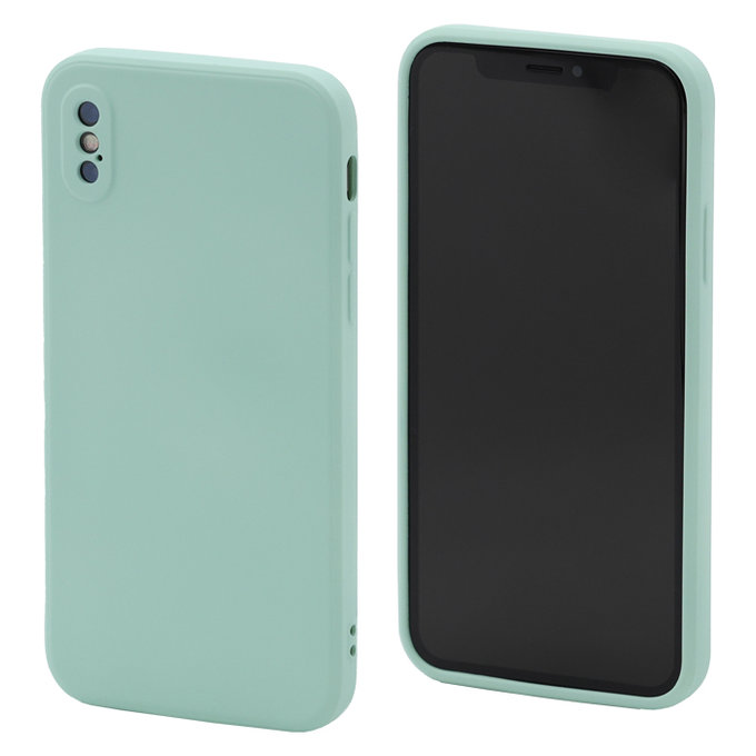 FixPremium - Silikonhülle für iPhone X und XS, light cyan