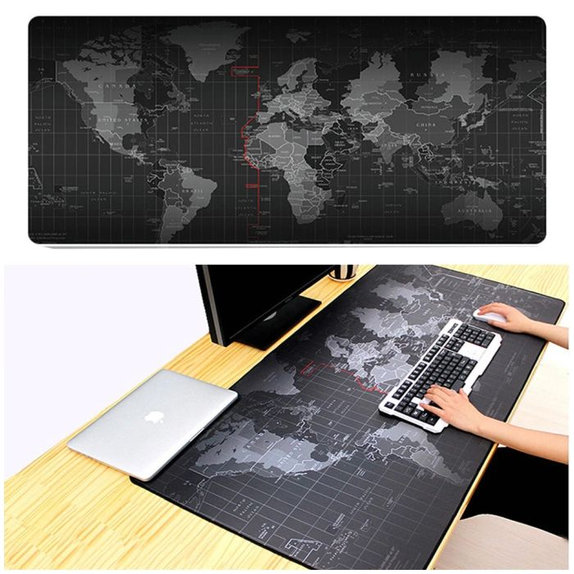 FixPremium - Maus und Tastatur Pad mit Kartenthema, schwarz