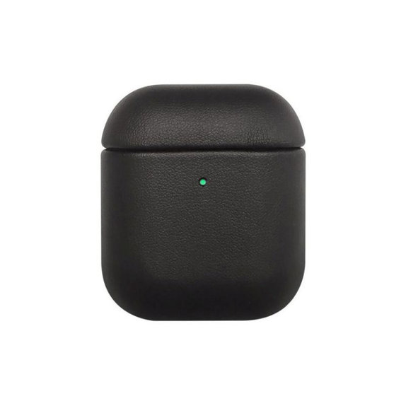 FixPremium - Lederetui für AirPods 1 und 2, schwarz