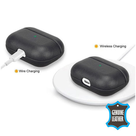 FixPremium - Lederetui für AirPods 3, schwarz