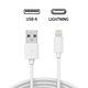 Lightning / USB kabel, 2 m, kompatibel mit Apple, bulk
